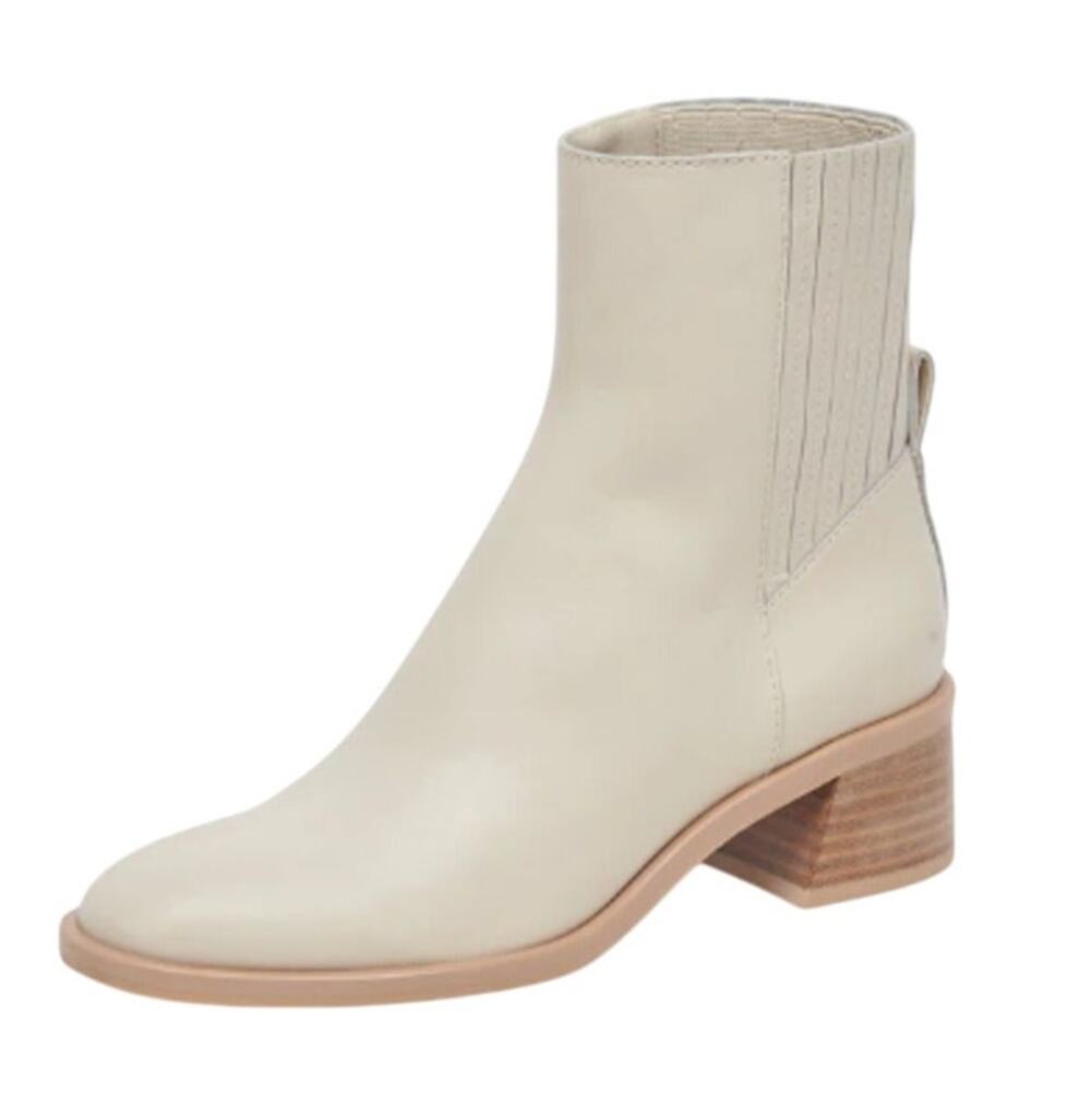 Dolce Vita Womens Linny H2O Ankle Bootie Size 6 M EU 36 Cream Ivory Leather NIB